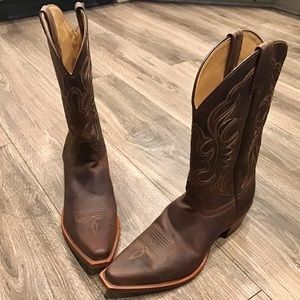 Shyanne Women's Loretta Embroidered Leather Cowboy Boot Snip‎ Toe Size 11